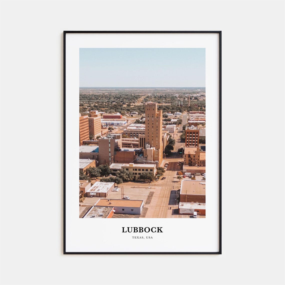 Lubbock Texas Downtown Cityscape Aerial West Texas Hometown Poster