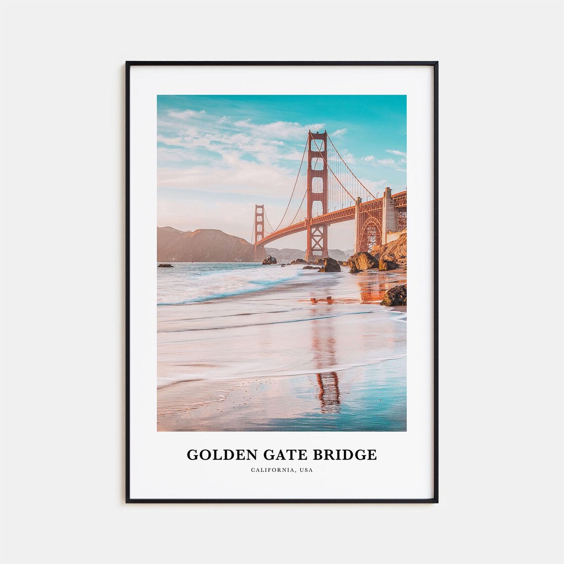 Golden Gate Bridge Travel Poster, California Wall Art