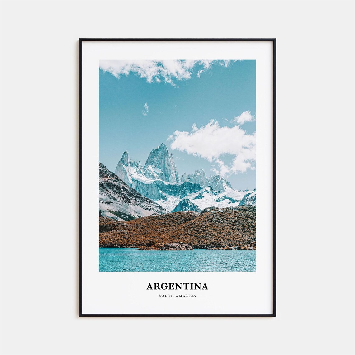 Argentina Travel Poster, South America Map Art