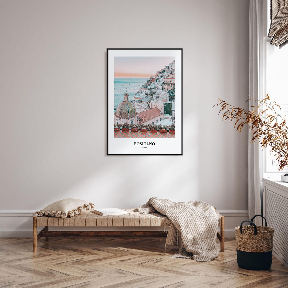 Positano Italy Amalfi Coast Cliffside Village Sunset View Poster - Image 4