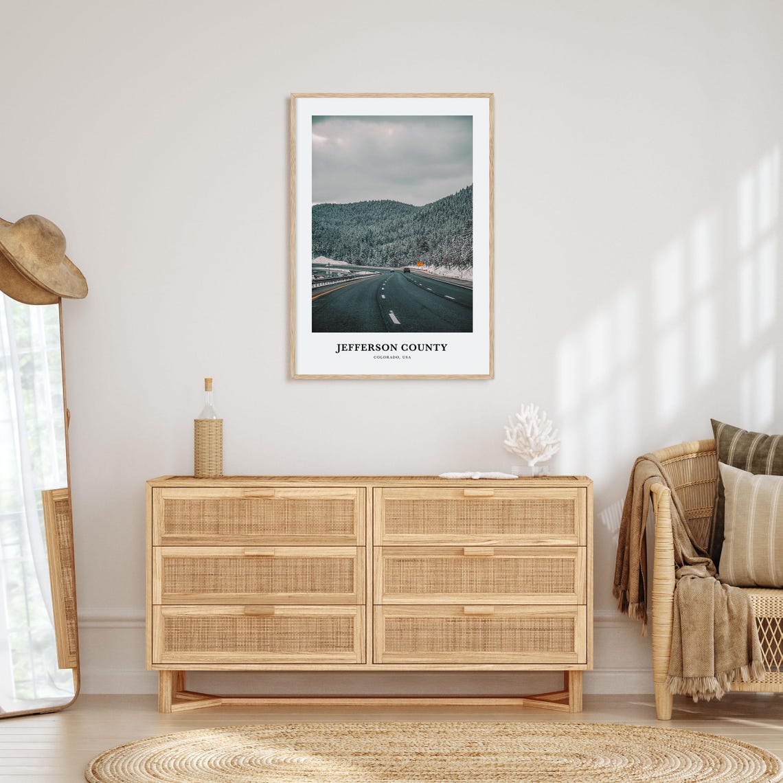 Jefferson County Colorado Snowy Mountain Highway Winter Poster - Image 2