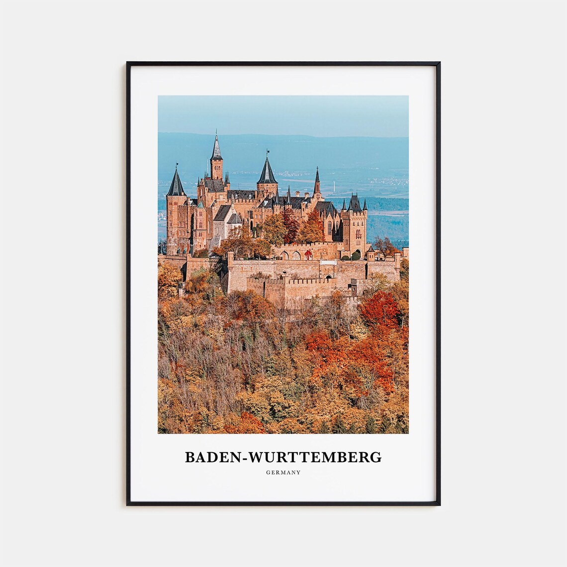 Baden Wurttemberg Travel Poster, Germany Map Art