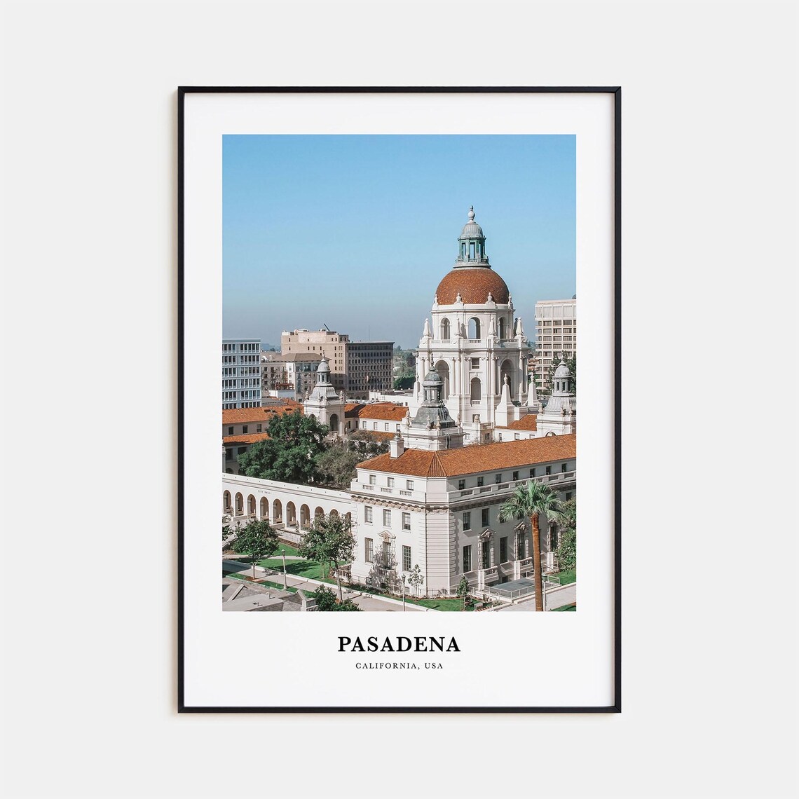 Pasadena City Hall Terracotta Dome Historic Landmark Travel Poster
