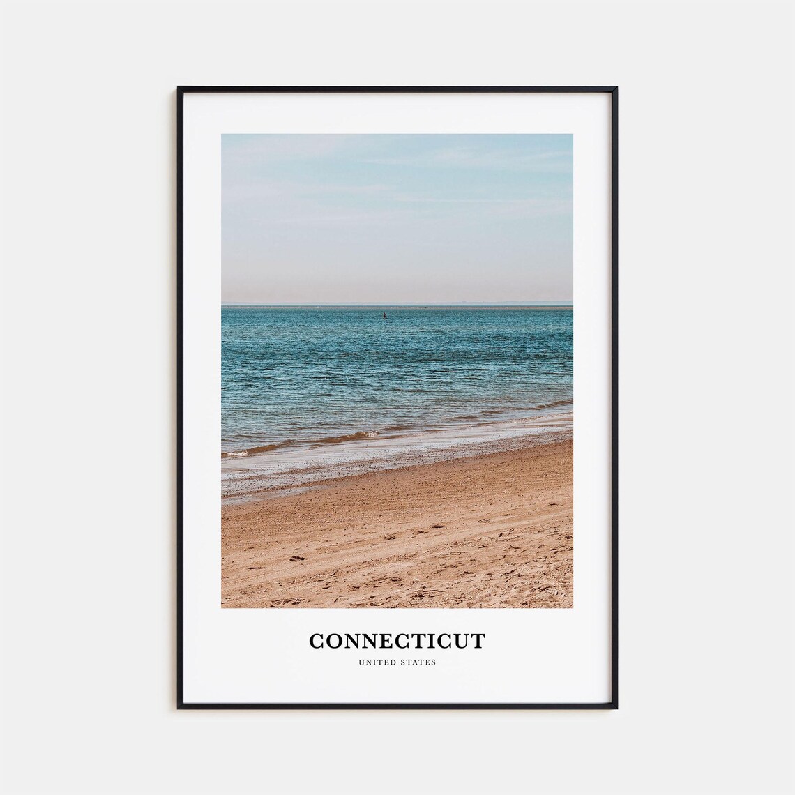 Connecticut United States Calm Beach Shoreline Minimal Photo Poster