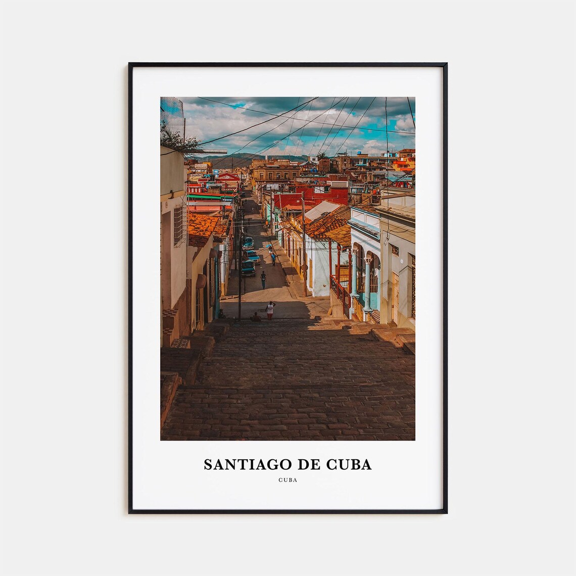 Santiago De Cuba Travel Poster, Cuba Map Art