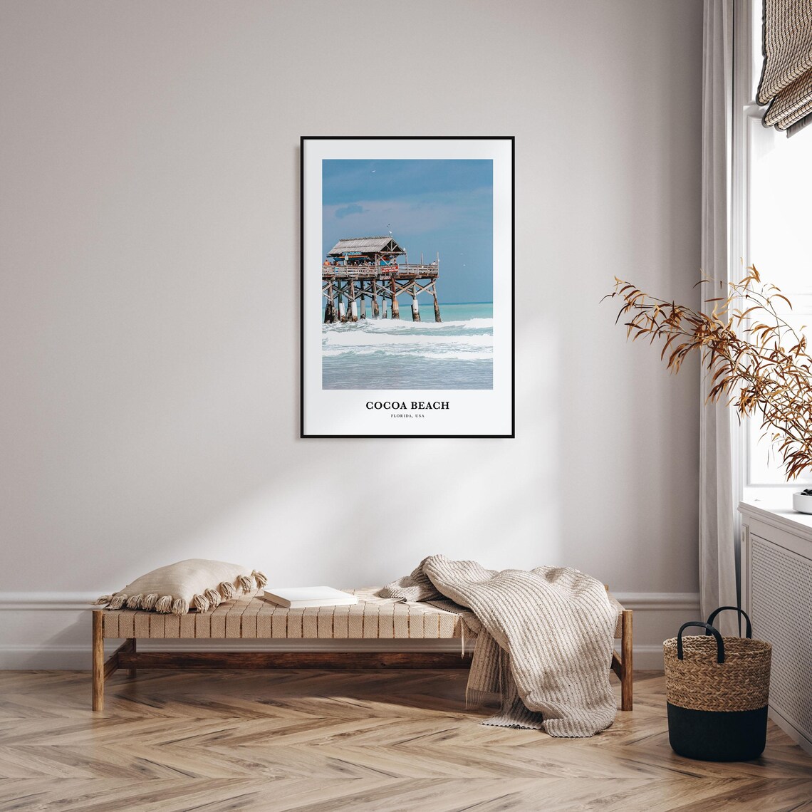 Cocoa Beach Travel Poster, Florida USA Map Print - Image 4