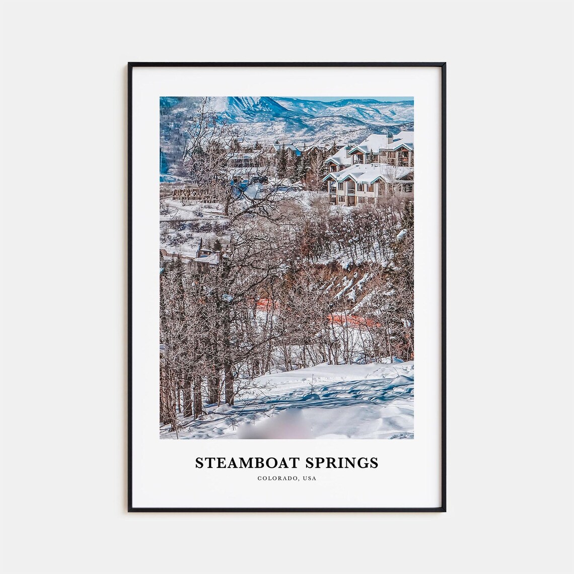 Steamboat Springs Colorado Snowy Mountain Village Photography Poster