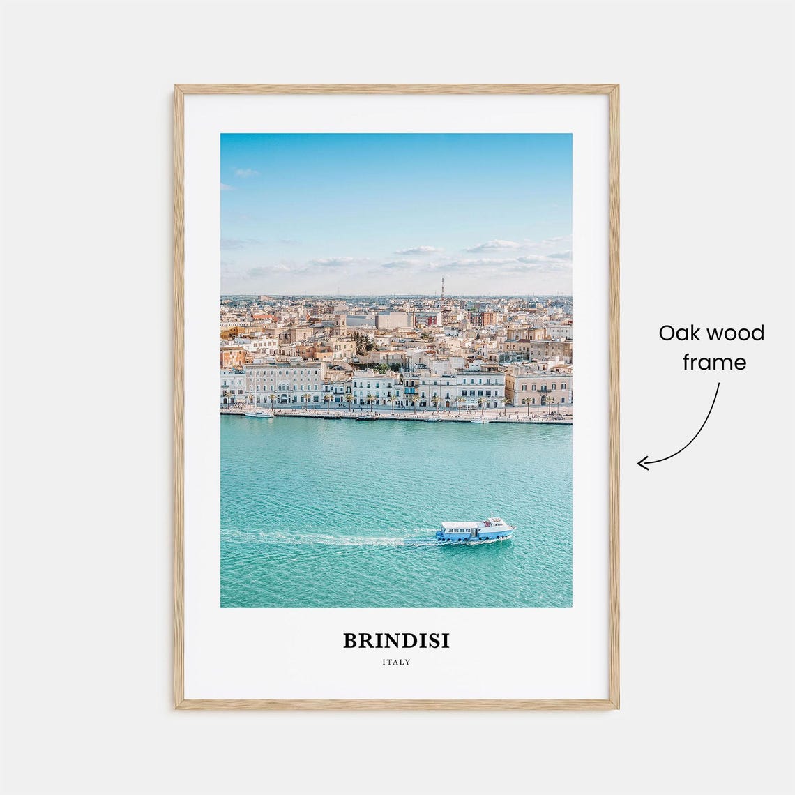 Brindisi Italy Waterfront Harbor Ferry Boat Aerial Photo Poster - Image 3