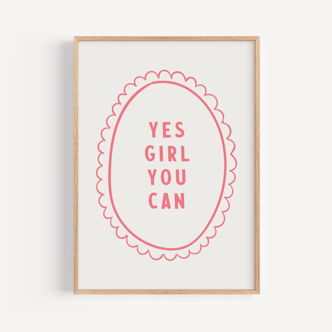 Teen Girl Room Wall Art Yes Girl You Can Poster Motivational Quote For Girls Girl Boss Office Empowerment Art - Image 2