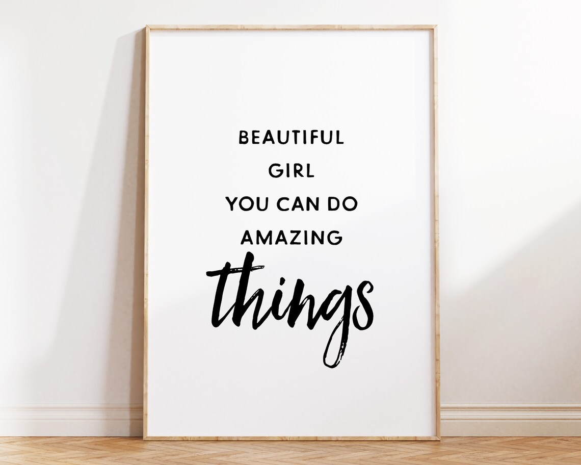 Beautiful Girl Quote Print, Teen Girl Bedroom Decor - Image 3