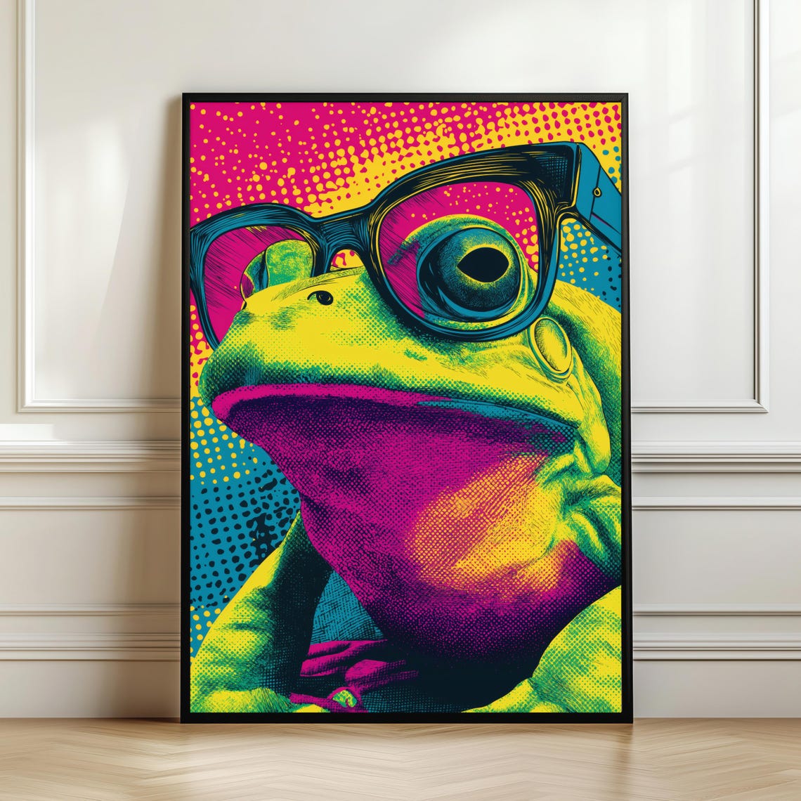 Pop Art Frog, Retro Comic Style Poster