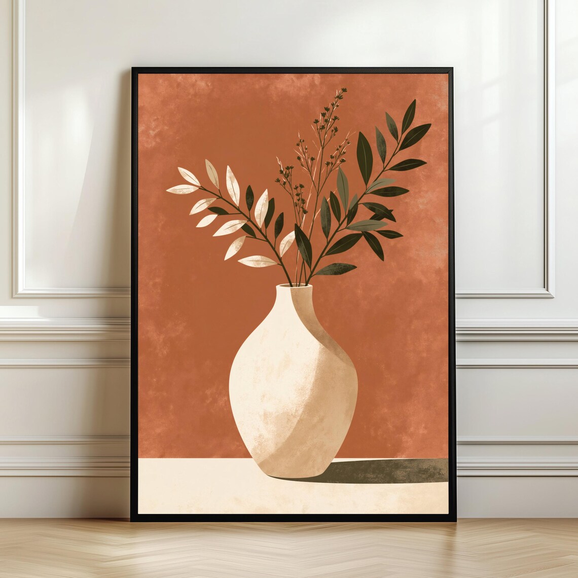 Olive Branch Art Print, Minimal Scandinavian Decor