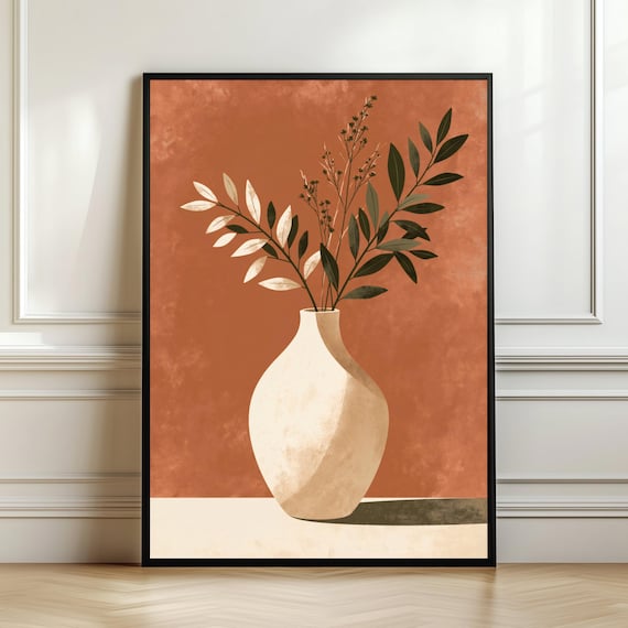 Olive Branch Art Print, Minimal Scandinavian Decor
