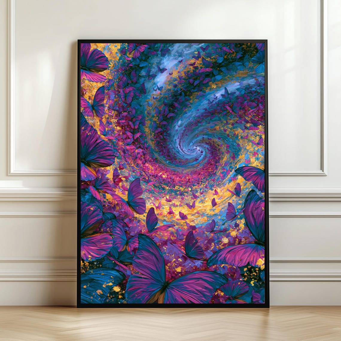 Butterfly Galaxy Wall Art Magical Cosmic Print Fantasy Floral Decor Celestial Nature Artwork Dreamy Gift Digital Download