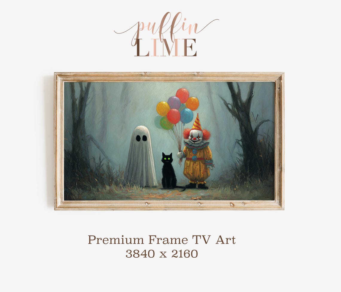 Samsung Frame Tv Art Halloween Themed Spooky Clown Free Bonus File