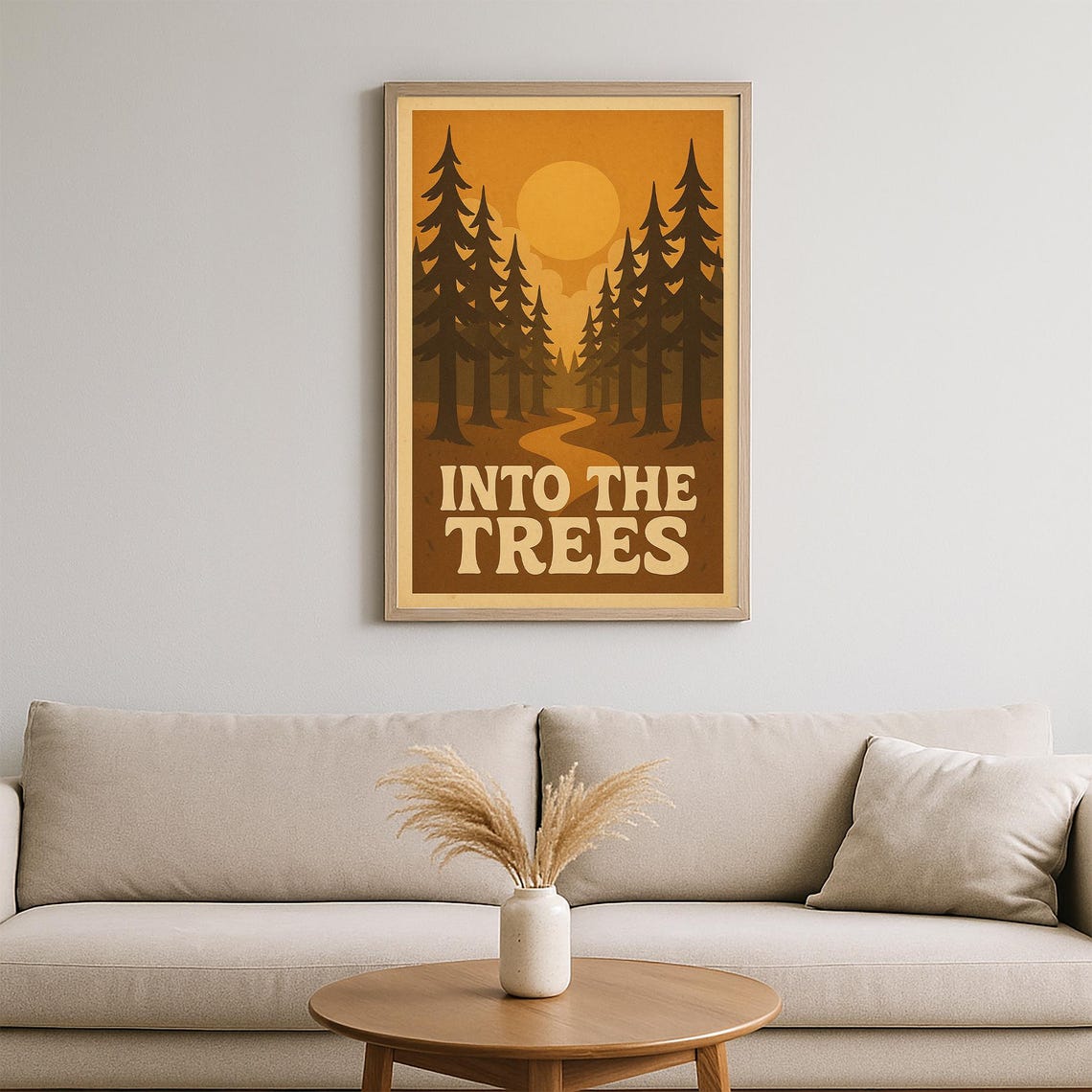 Into The Trees Retro Forest Poster I 70s Nature Hiking Wall Art Vintage Wilderness - Image 2