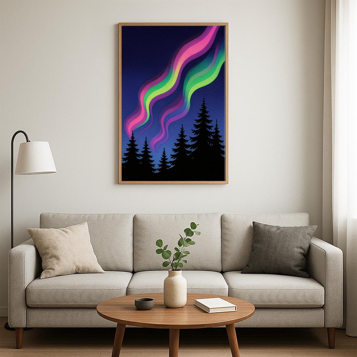 Aurora Borealis Retro Pop Art Cosmic Landscape Print - Image 5