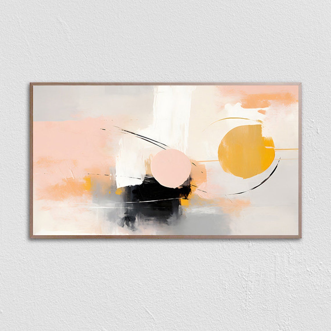 Warm Tone Abstract Sun Shapes Modern Minimalist Canvas Art Poster