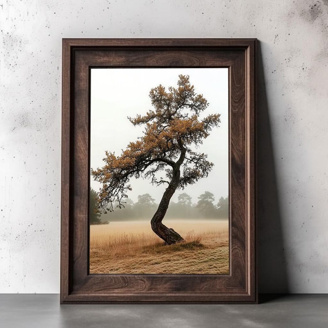 Fall Tree Art Print, Moody Autumn Landscape - Image 2