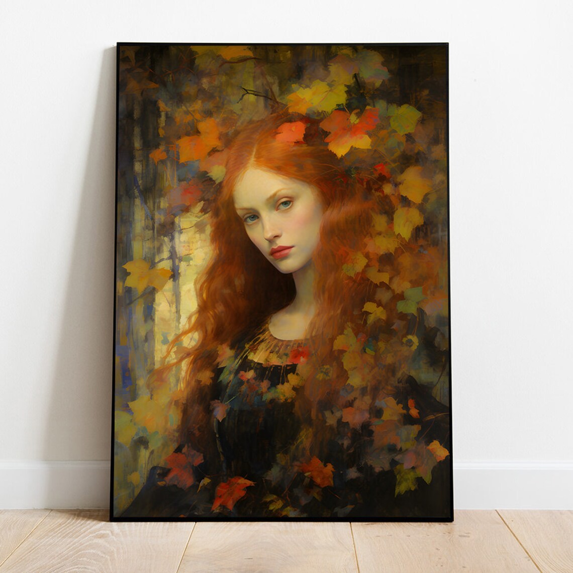 Victorian Woman Oil Painting, Dark Academia Portrait