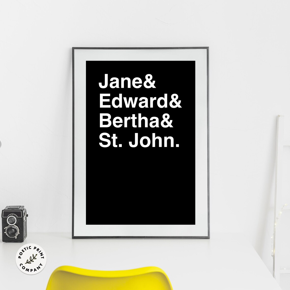 Jane Eyre Characters Jane Edward Bertha And St John Typography Poster - Image 6