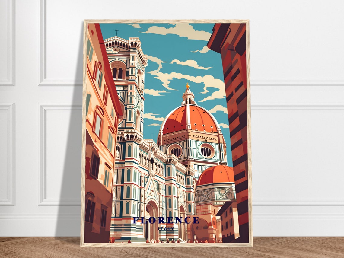 Florence Italy Travel Duomo Cathedral Red Dome Renaissance Poster