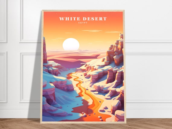 White Desert Travel Print Egypt Collection Egyptian Art Nature Sunset Landscape