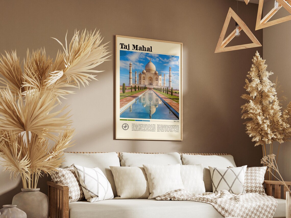 Taj Mahal Agra Travel Print Wall Art Taj Mahal Agra Wall Hanging Home Dcor Taj Mahal Agra Gift Art Lover India 7 Wonders Of The World - Image 8