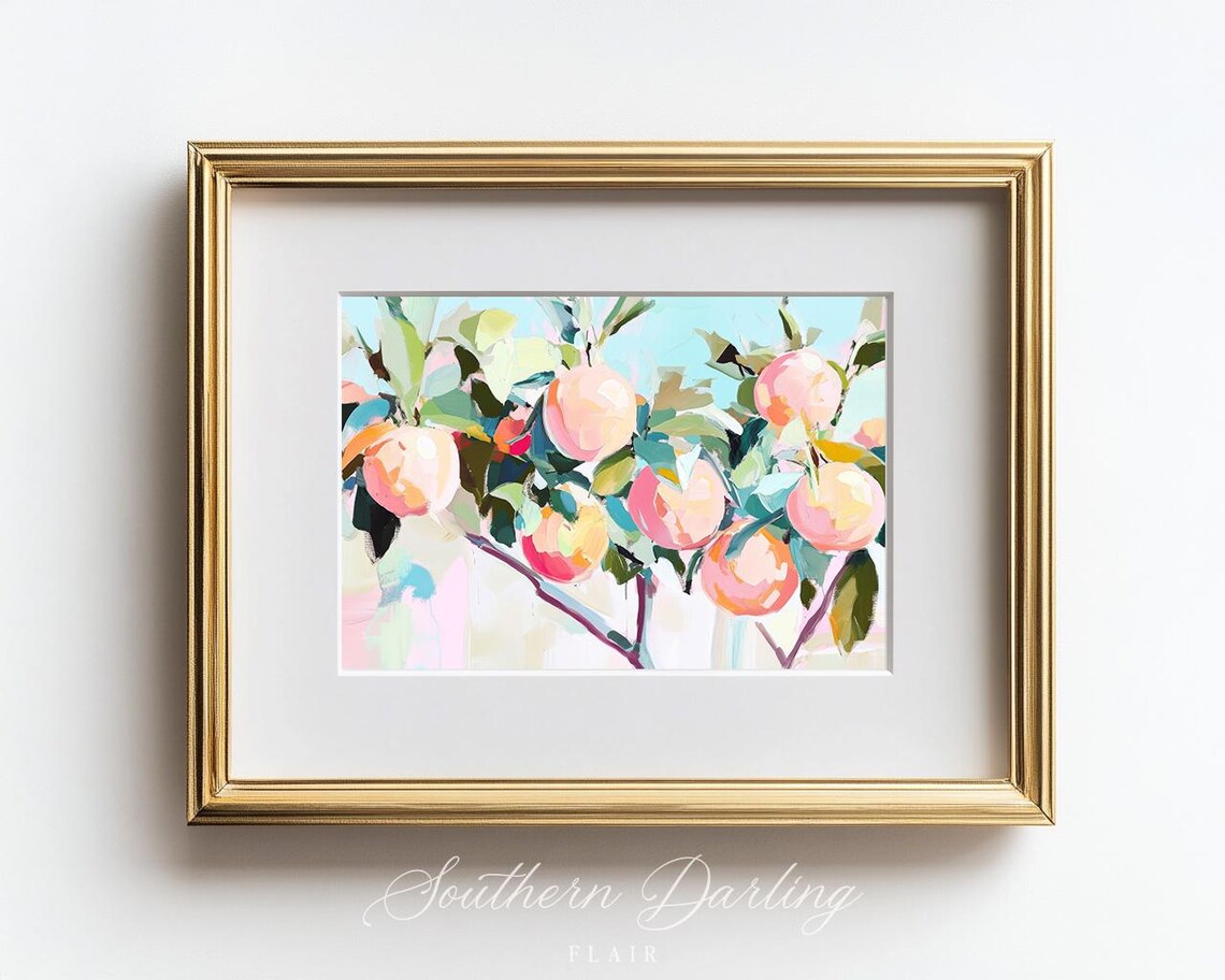 Florida Oranges Abstract Art Print, Grandmillennial Style - Image 4