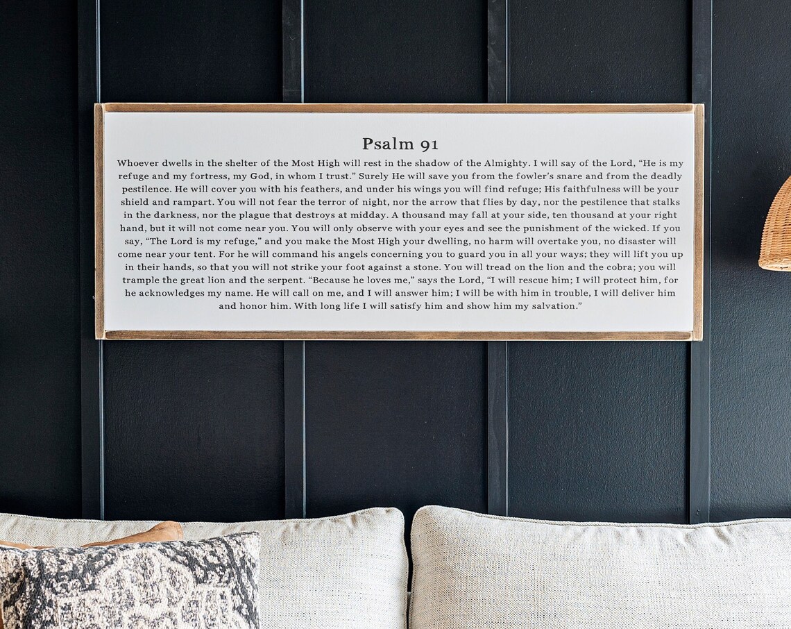 Psalm 91 Christian Scripture Wall Art, Poster Print