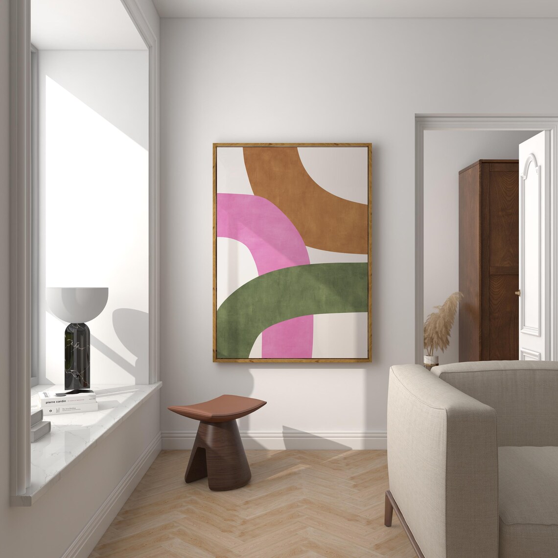 Midcentury Organic Lines Modern Minimalist Art Print - Image 2