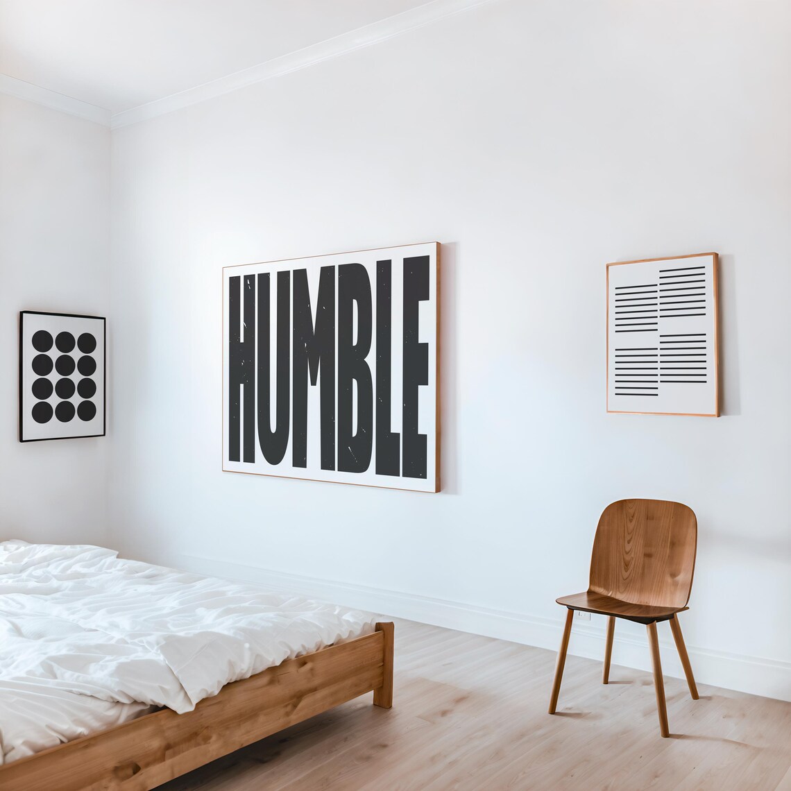 Humble Modern Black and White Typography Art Print - Image 2