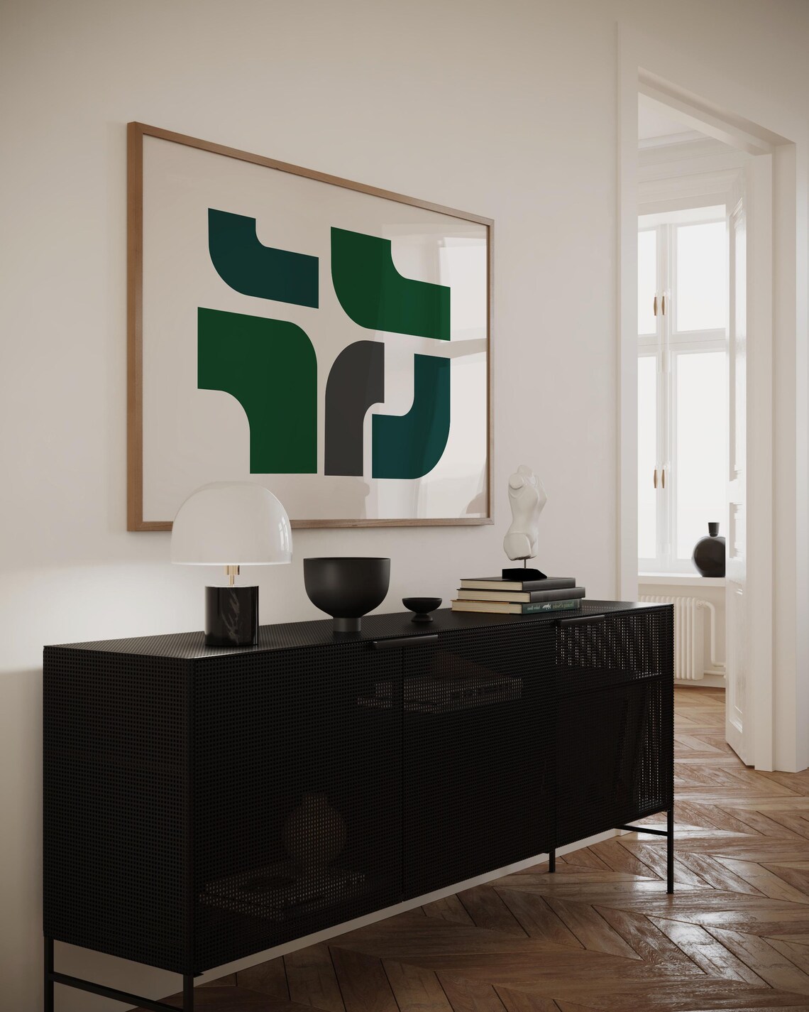 Modern Mid Century Organic Geometric Art Print - Image 3