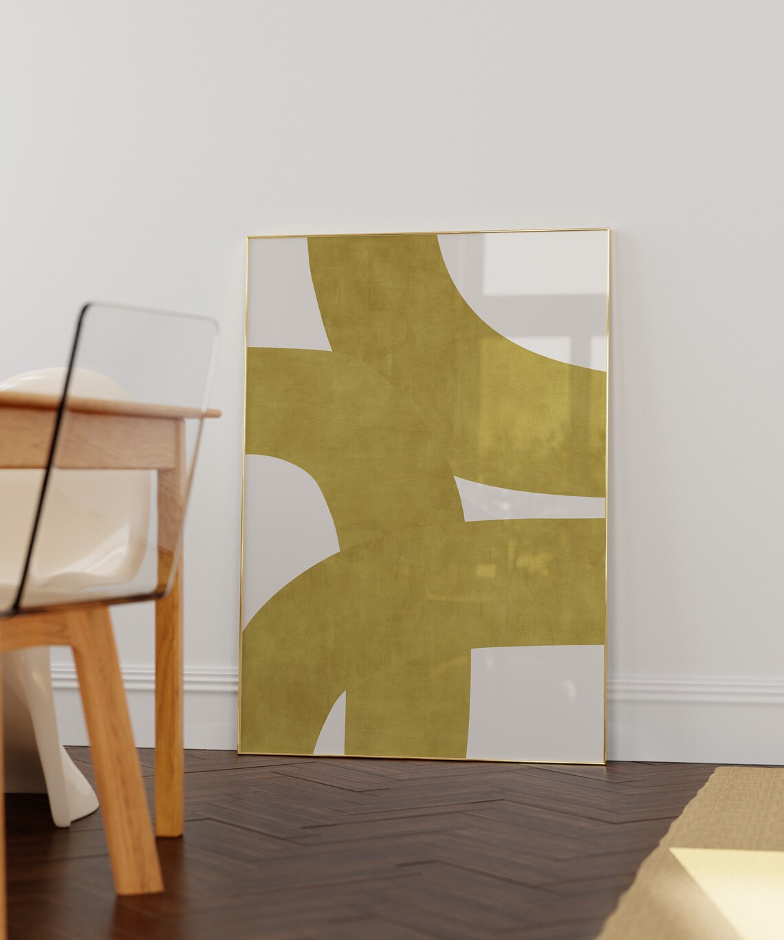 Midcentury Organic Lines Retro Wall Art Print