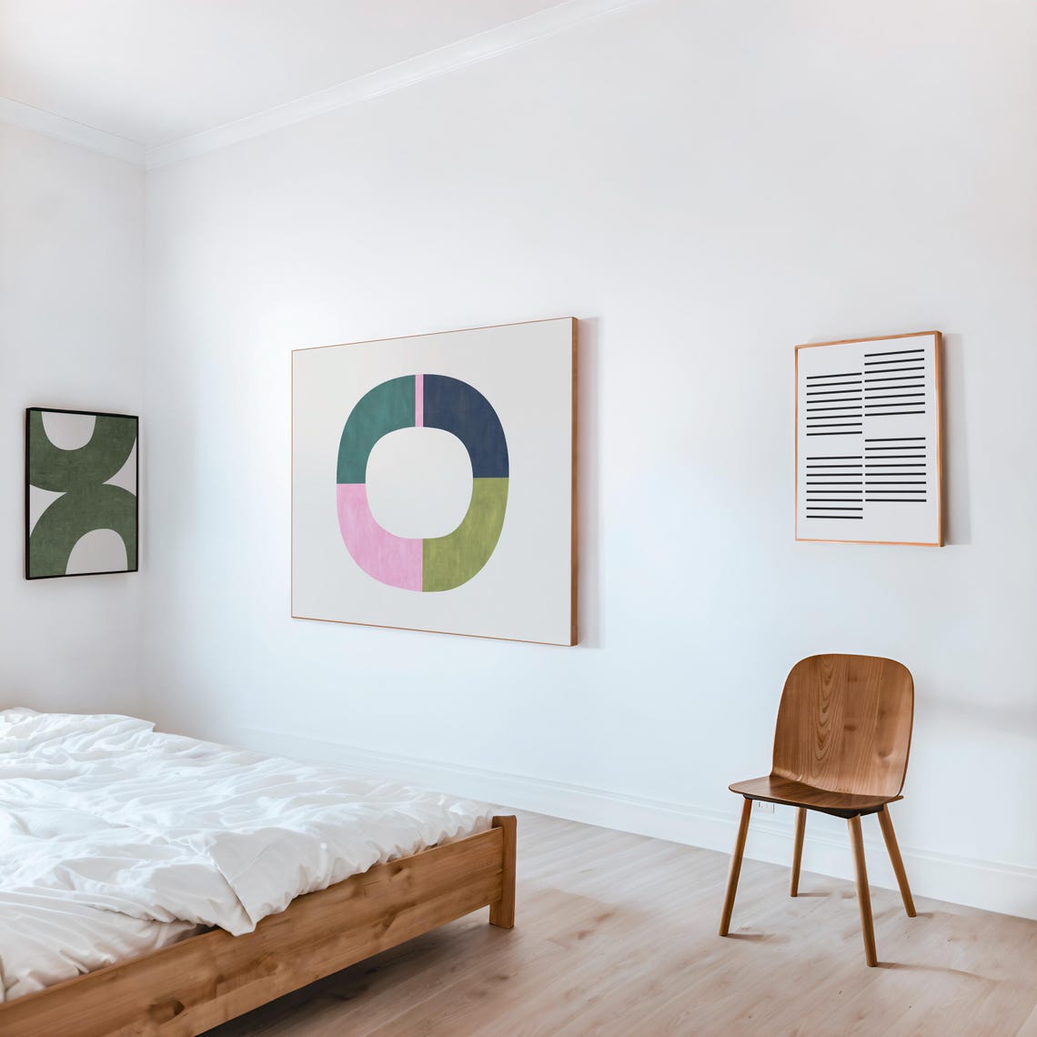 Pink Green Blue Color Block O Ring Modern Geometric Art Poster - Image 2