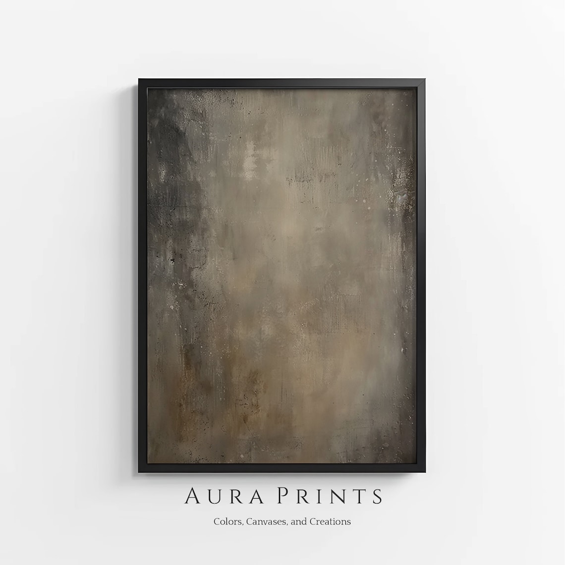 Earthy Tones Abstract Painting, Vintage Cottage Decor