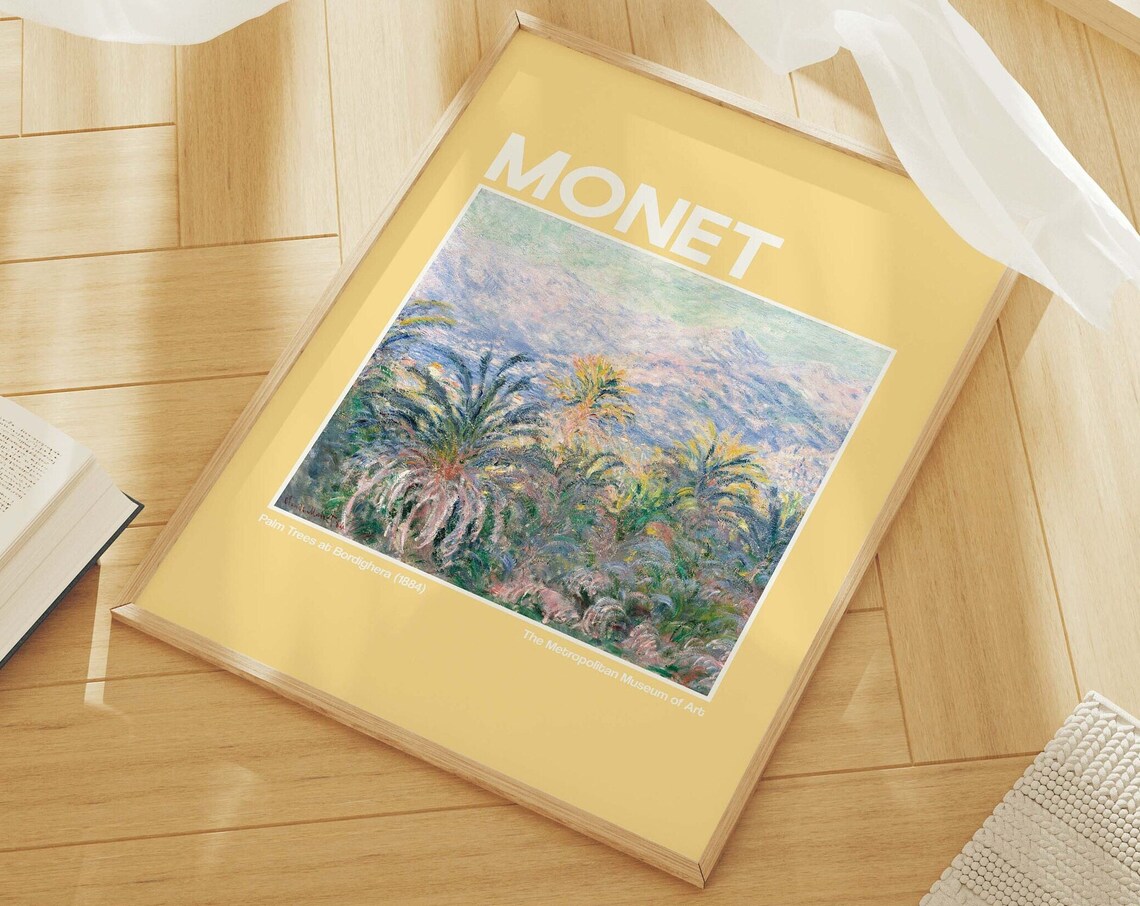 Monet Palm Trees at Bordighera Yellow Exhibition Poster Met Art