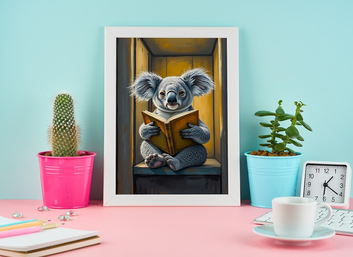 Koala Bear Bathroom Wall Decoration, Animal Illustration - Image 5