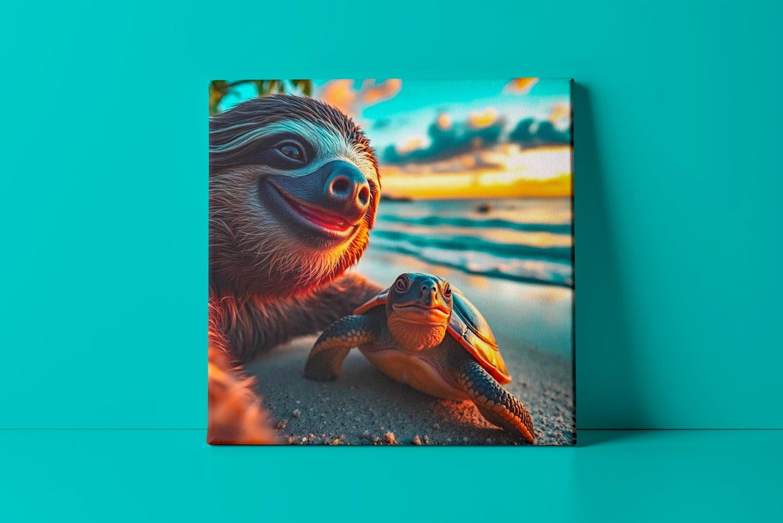 Sloth Funny Animal Poster, Nursery Wall Decoration - Image 3