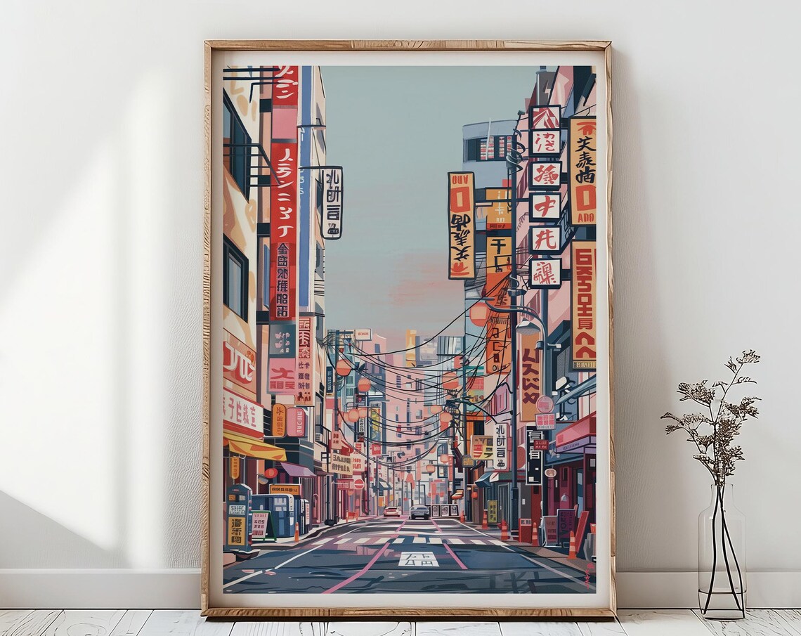 Tokyo Japan Travel Illustration, Travel Poster