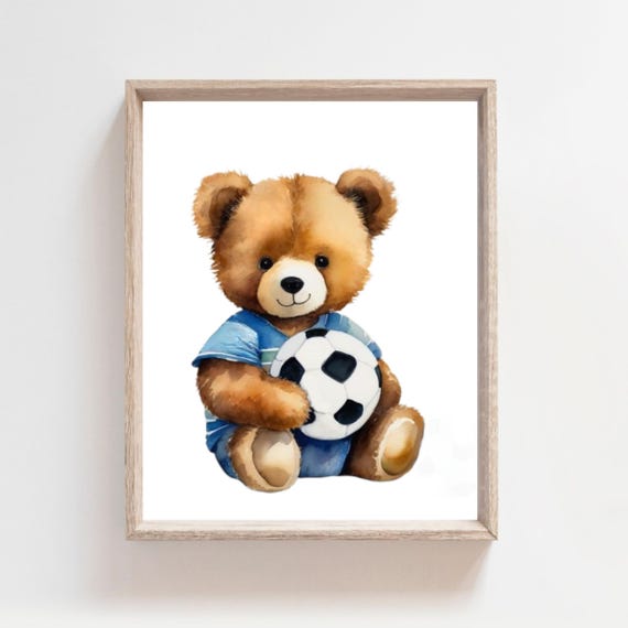 Soccer Kids Room Decor, Sport Nursery Art Print