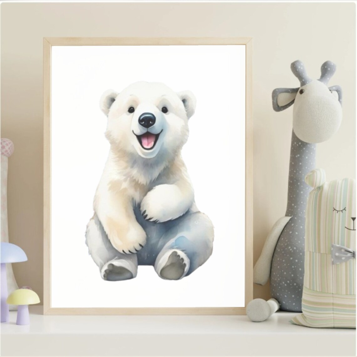 Baby Polar Bear Art Print, Nursery Room Decor - Image 2