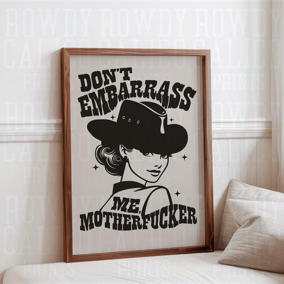 Dont Embarrass Me Cowgirl Prints Minimalist Coquette Trendy Wall Art Print Posters Pink Western Art