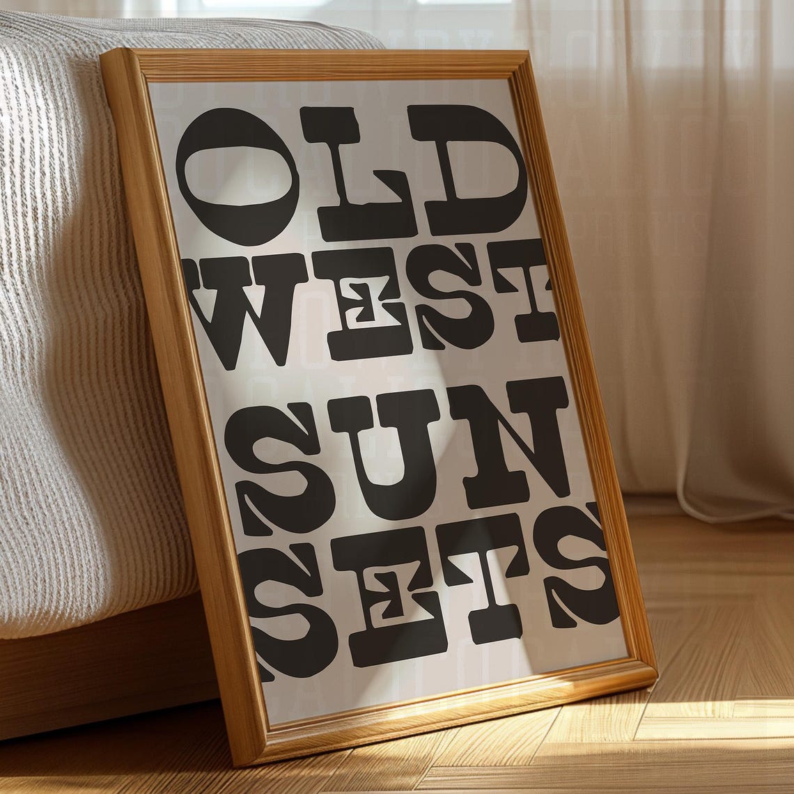 Old West Sun Sets Bold Retro Typography Western Style Quote Poster - Image 3