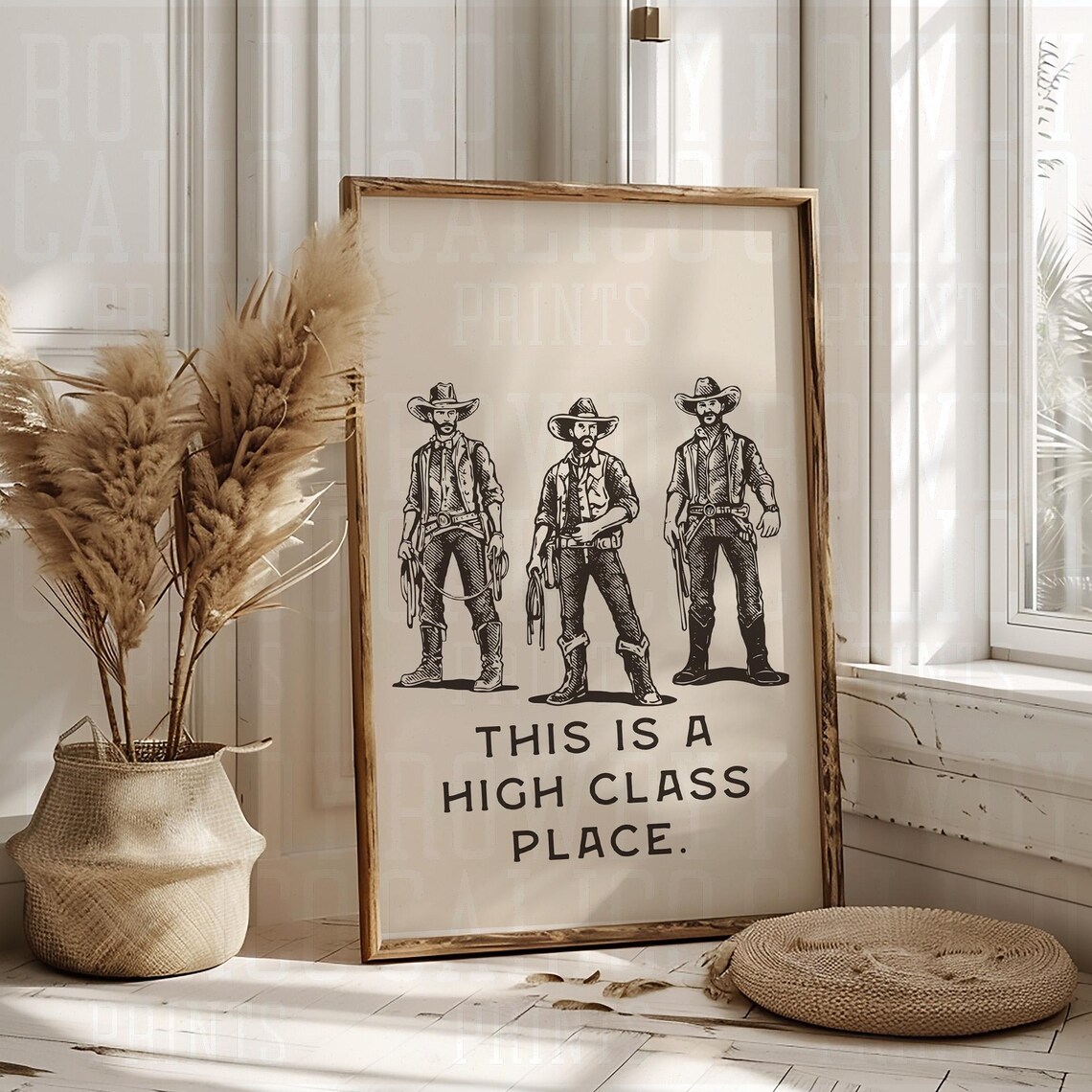 Three Cowboys This Is A High Class Place Vintage Western Poster - Image 3