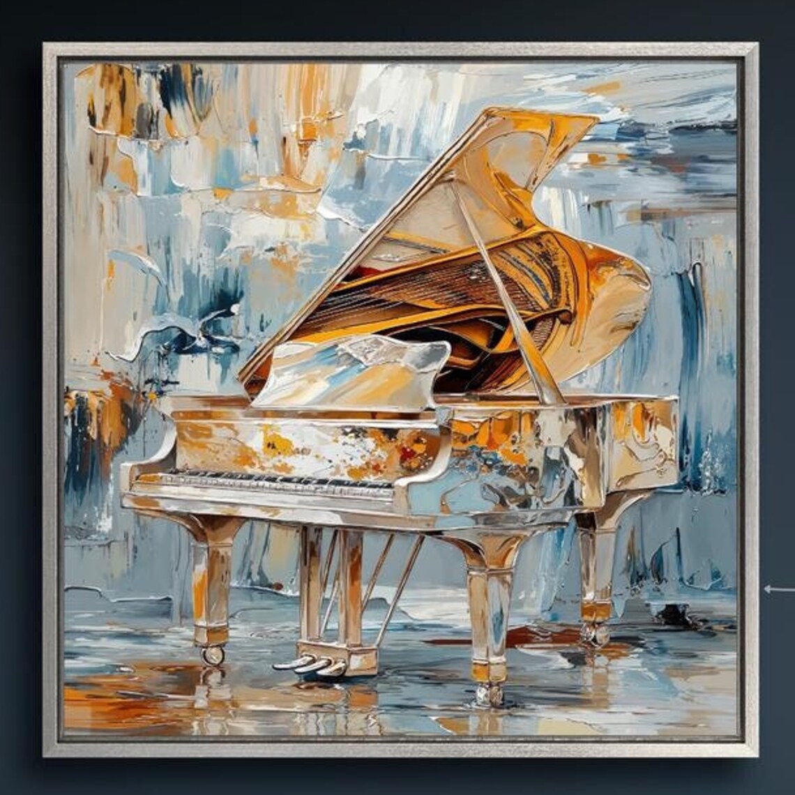 Abstract Grand Piano, Modern Music Wall Art Print