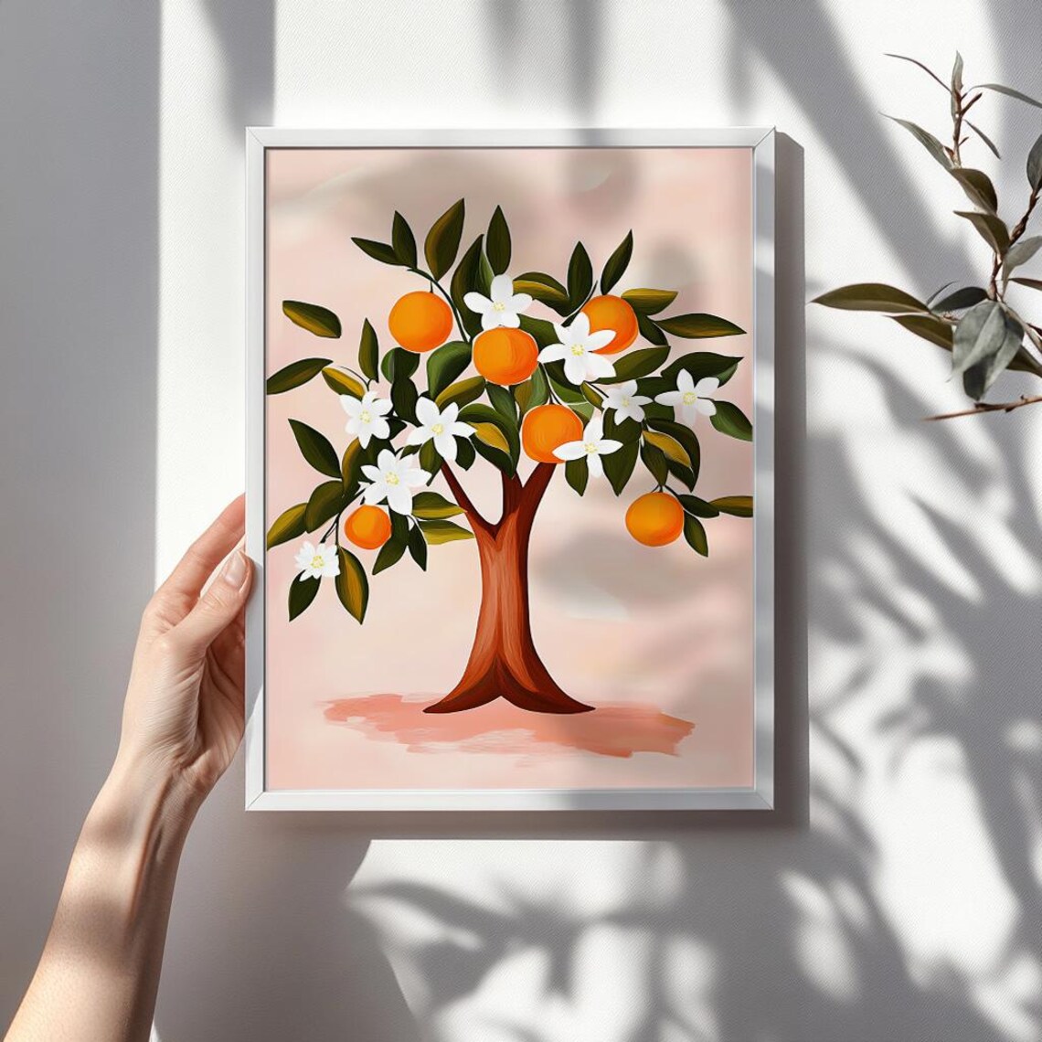 Orange Boho Botanical Citrus Fruit Art Print - Image 3
