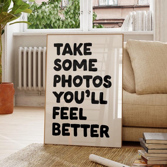 Photography Wall Art Camera Quote Print Funny Photographer Gift For Home Office
