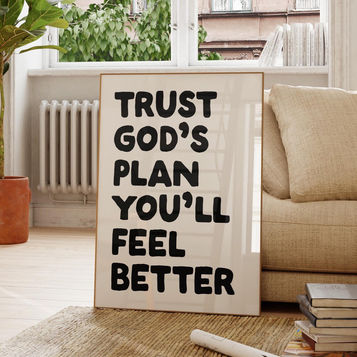 Christian Wall Art Quote Print Cute Bible Verse Trendy Positive