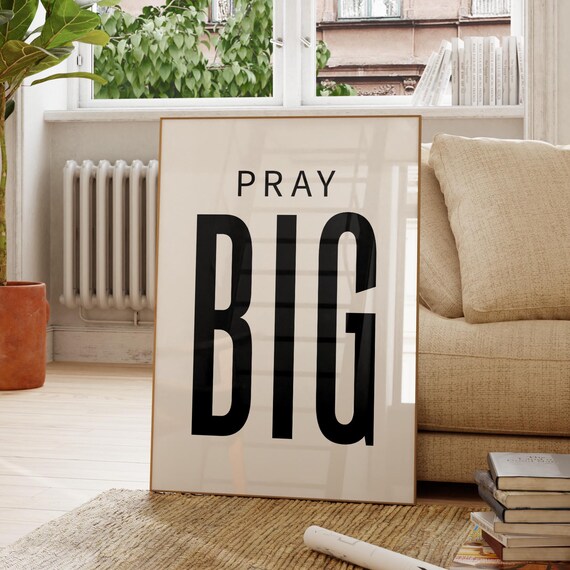 Modern Christian Wall Art Quote Print Bible Verse Home Office Decor Prayer Room